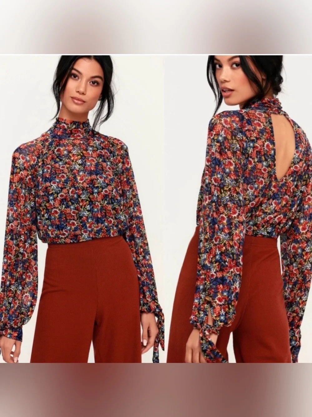 Free People | All Dolled Up Floral Cropped Top size medium